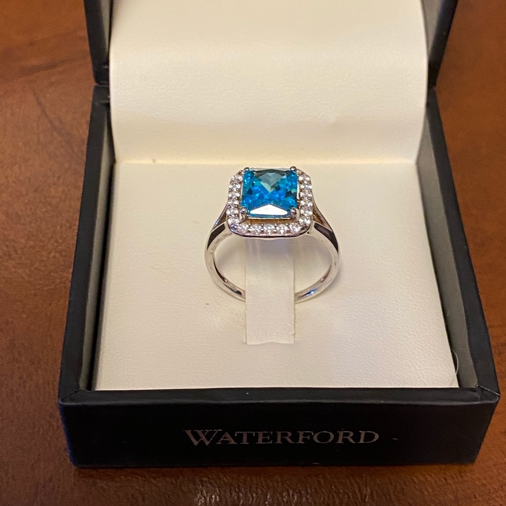 Waterford Crystal Silver Blue Topaz Ring WR150